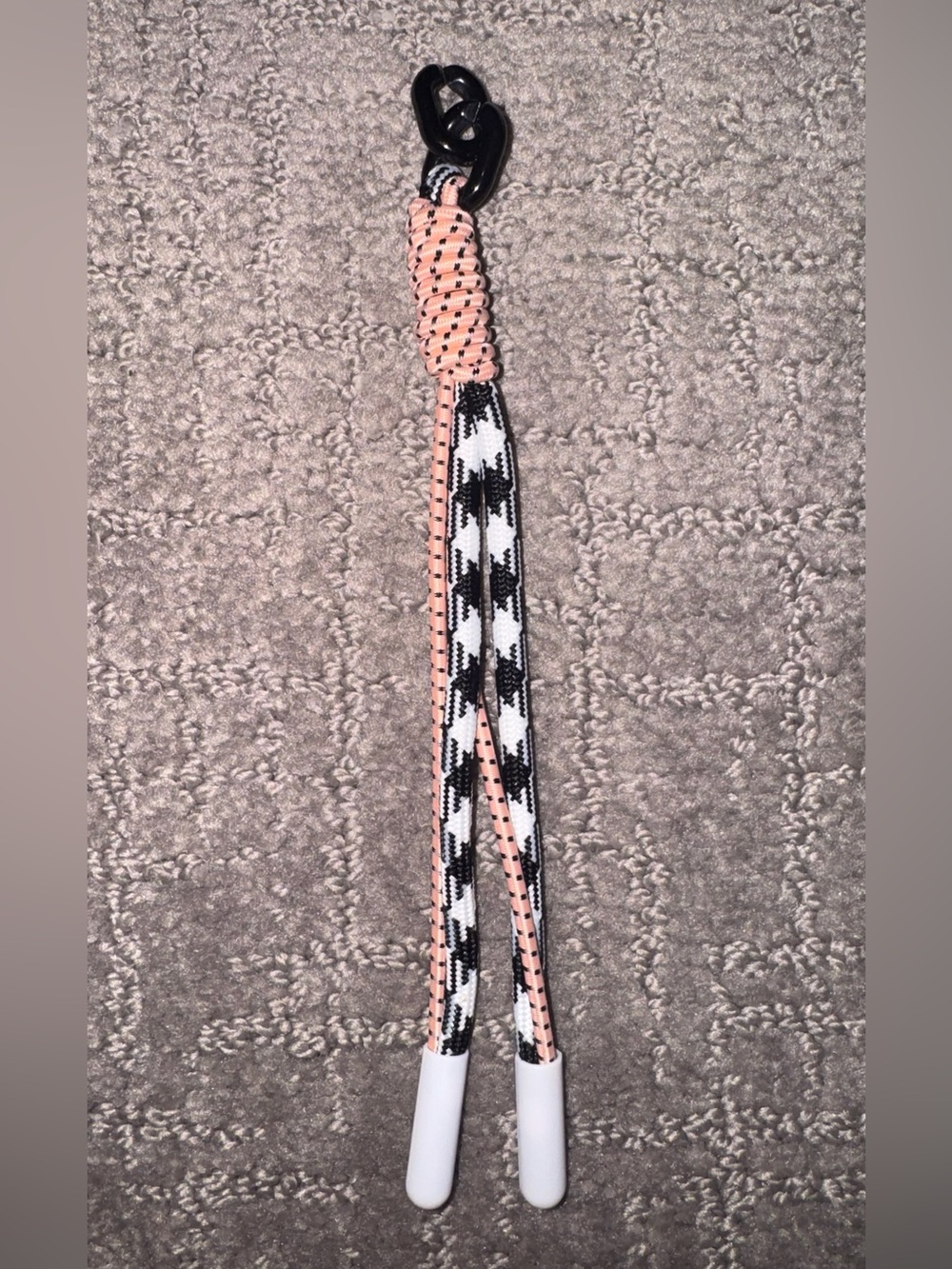 Bagsmart 7.5” Pink & Black Combo Braid Style Tassle Charm Keychain